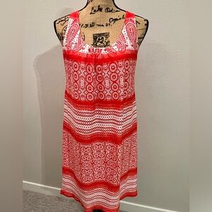 Orange red sleeveless sundress